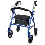 Mckesson 4-Wheel Rollator, Folding Steel Frame, Blue 146-10257BL-1